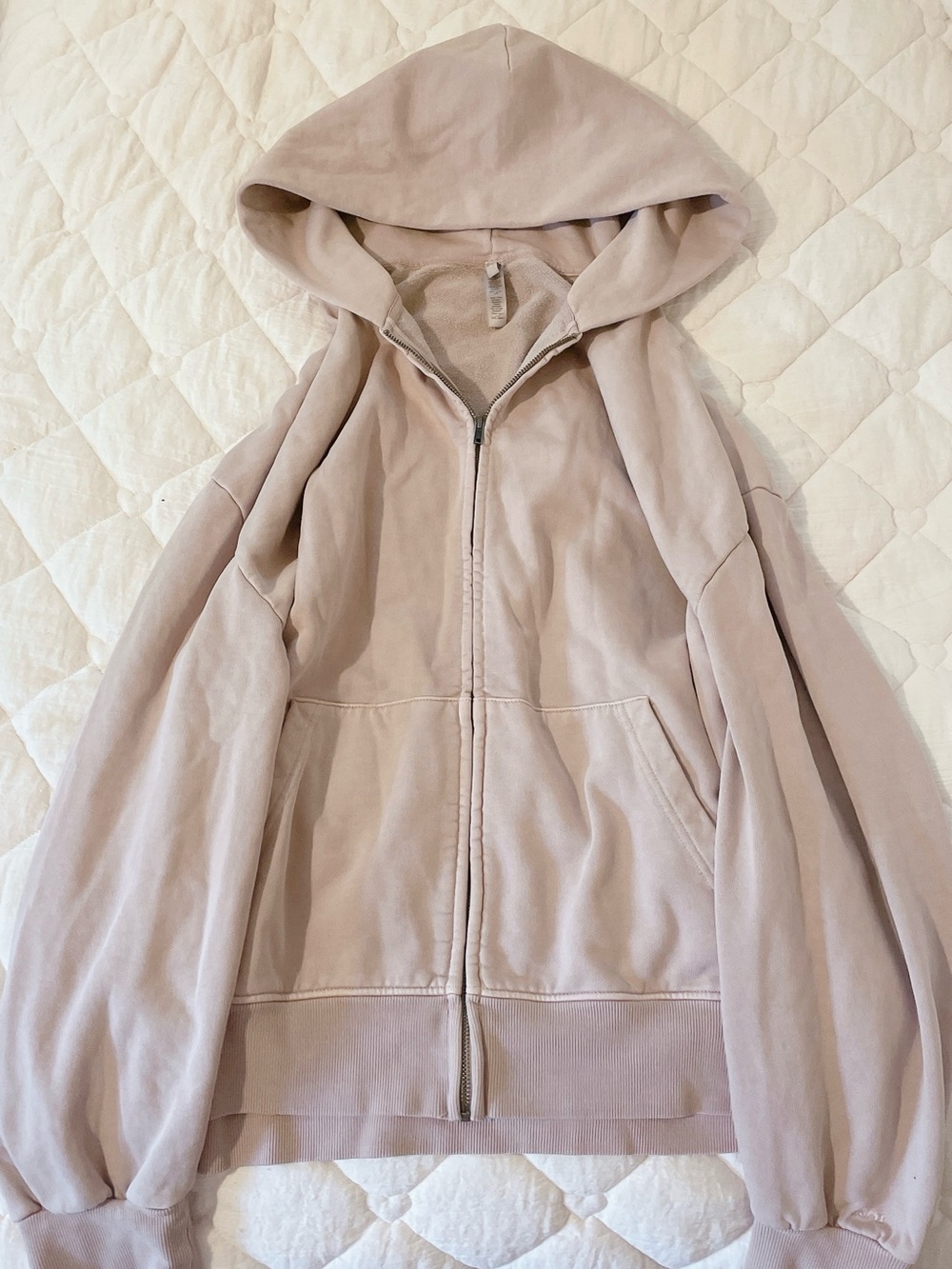 ྀིྀིྀིྀིྀི skims light fawn boyfriend fleece oversized zip hoodie